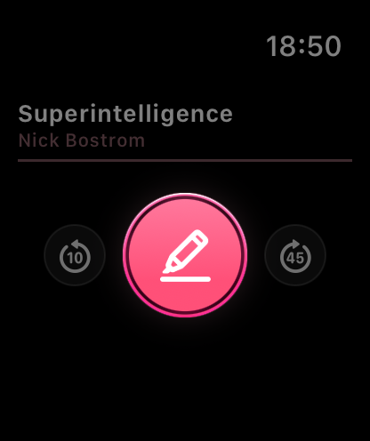 Annologue Apple Watch app showing highlight capture button