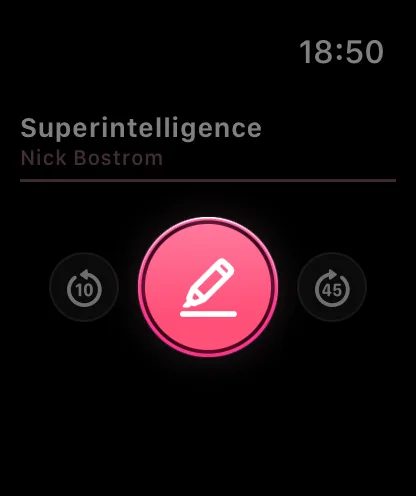 Excerpt Apple Watch app showing highlight capture button